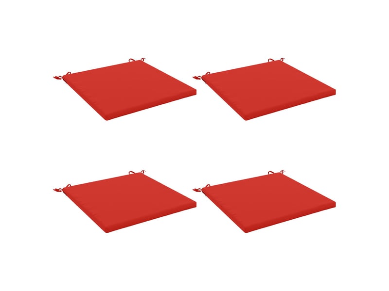 Lot de 4 coussins de siège, coussins d'assise soest 100 % polyester rouge cf60514 - Conforama A