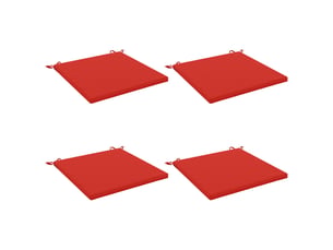 Lot de 4 coussins de siège, coussins d'assise soest 100 % polyester rouge cf60514
