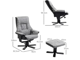 Fauteuil relax manuel  <strong></strong> Velours gris