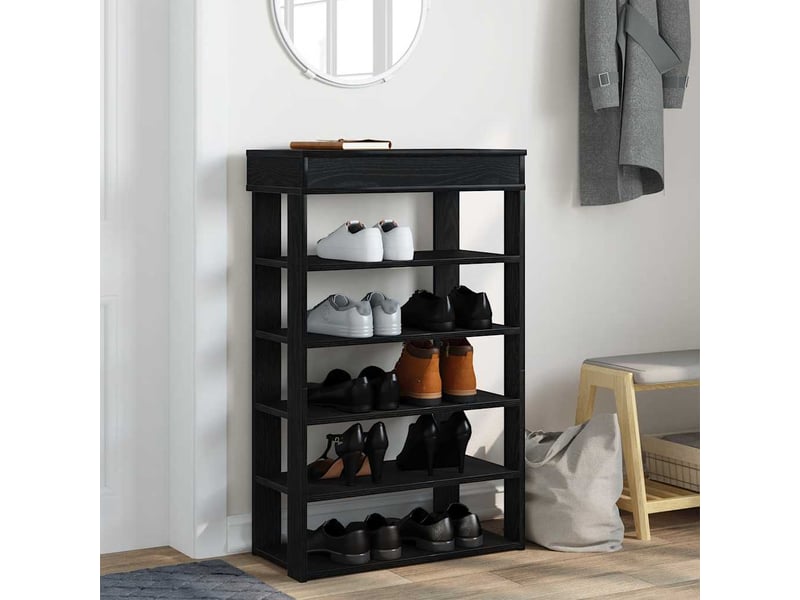  Meuble à chaussures, étagère à chaussures noir 60x30x98 cm bois d'ingénierie  - Conforama C