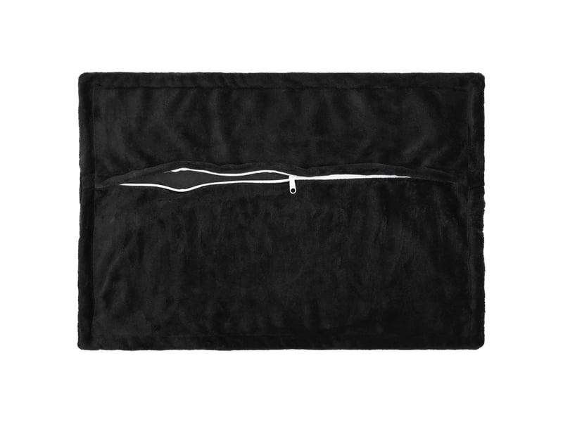 Lot de 2 housses de coussin houten noir 40 x 60 cm flanelle cf49543 - Conforama C