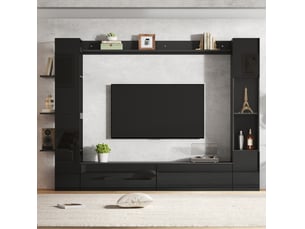 Meuble tv coloris noir 245 cm TCQPZ