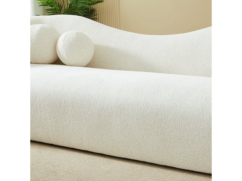 Canapé droit fixe bacala 3 places tissu chenille beige  - Conforama E