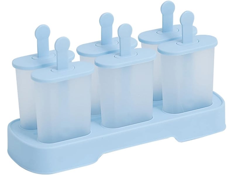  Ice pop mold, glaces à l'eau,ice pop mold popsicle sorbet diy,lot de 6 moules à glace en plastique avec plateau réutilisables pour enfants  - Conforama A