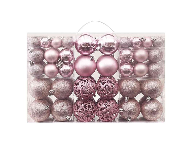  Ensemble de boules de noël 100 pcs rose  - Conforama A