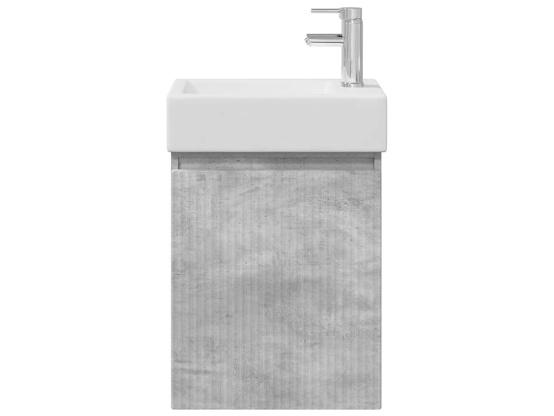  Meuble de rangement salle de bain avec robinet gris béton shl4888  - Conforama E