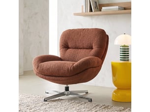Fauteuil fixe pivotant <strong>HOMIFAB</strong> <strong>Oli</strong> Tissu orange