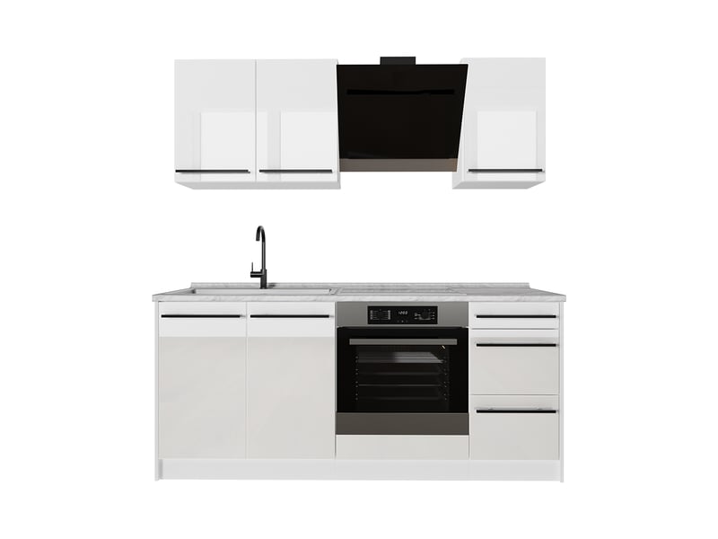Vicco cuisine, blanc haute brillanceblanc, 180cm sans plan de travail - Conforama A