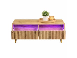 Table basse rectangulaire coloris bois clair ULQENI - 50 cmx110 cm