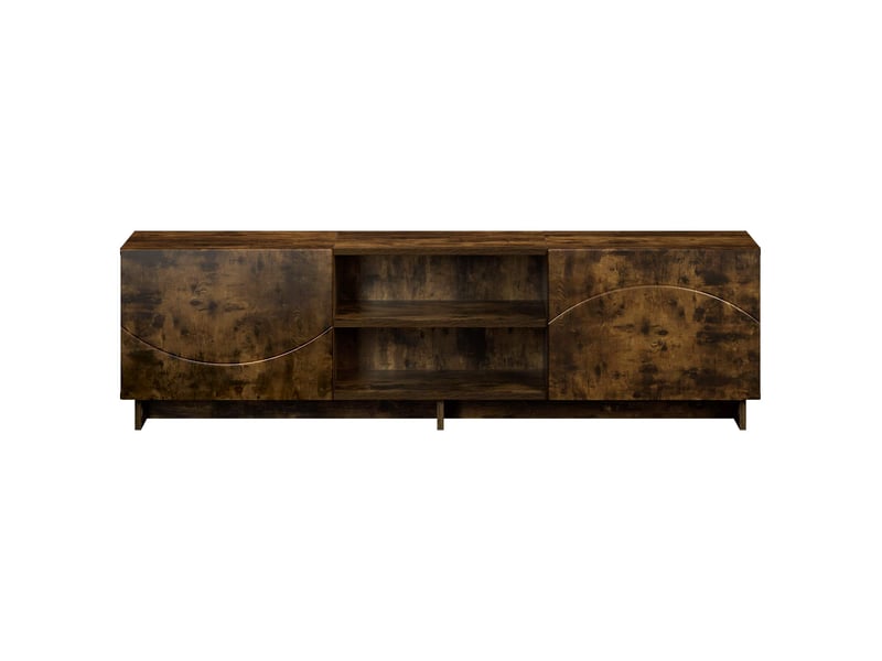  Meuble tv, banc tv 140x34,5x40 cm chêne fumé bois d'ingénierie shl20621  - Conforama D