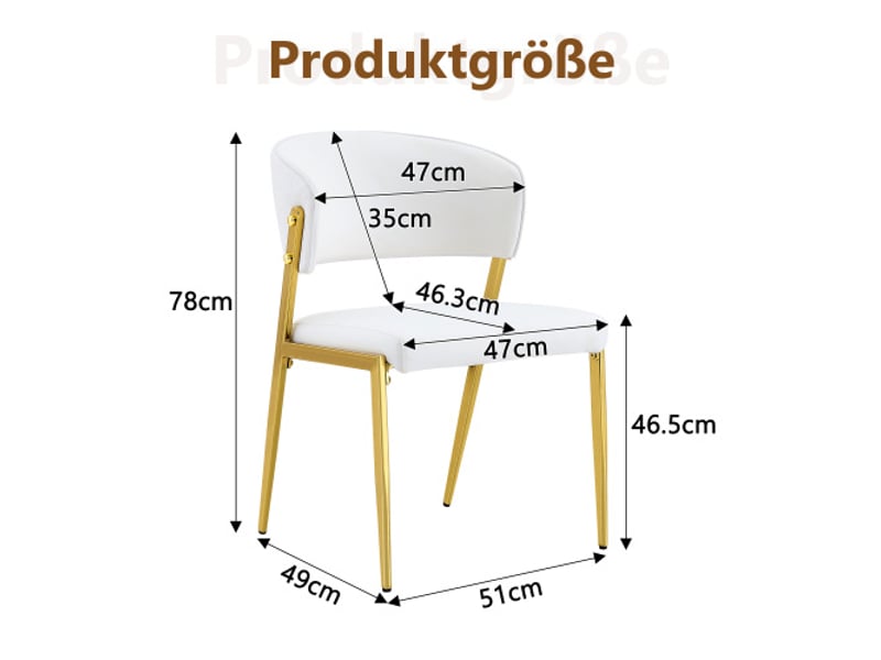  Ensemble de 2 chaises de salle à manger modernes rembourrées cadre métallique dossier ergonomique siège simili cuir  - Conforama C