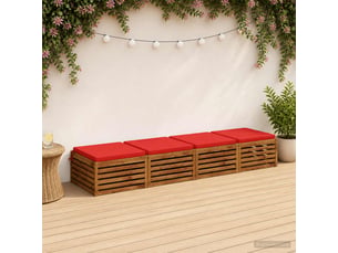 Lot de 4 coussins de siège, coussins d'assise soest 100 % polyester rouge cf60508