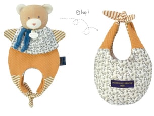 Doudou amusette ours bio pollen