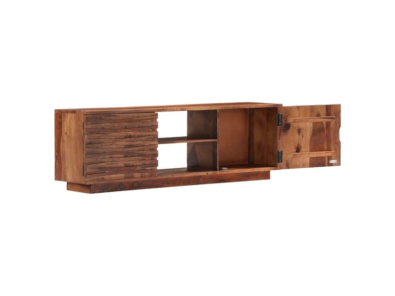  Meuble tv - banc tv - meuble de rangement 120x30x40 cm bois solide  - Conforama D