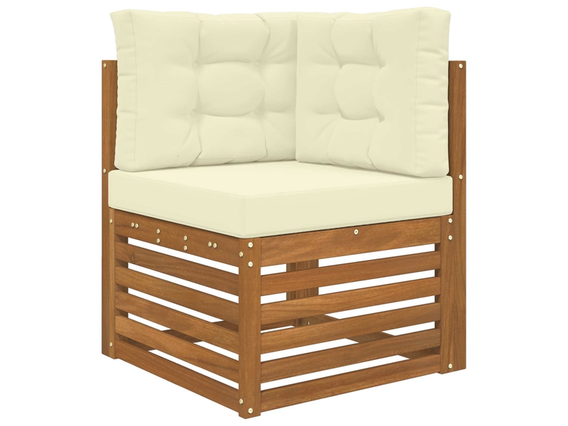 Coussin de canapé d'extérieur, coussin de chaise polyester crème 60 x 60 cm cf54076 - Conforama A