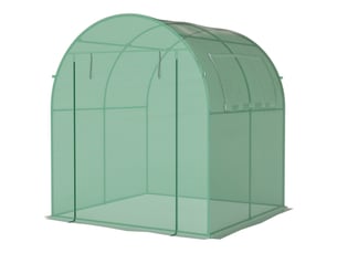 Serre tunnel de jardin 3,24m², serre de jardin tunnel porte et fenêtre enroulables, bâche pe, 180 x 180 x 200 cm, verte