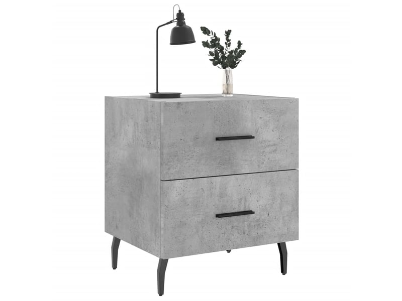  Table de chevet gris béton 40x35x47,5 cm bois d’ingénierie  - Conforama C