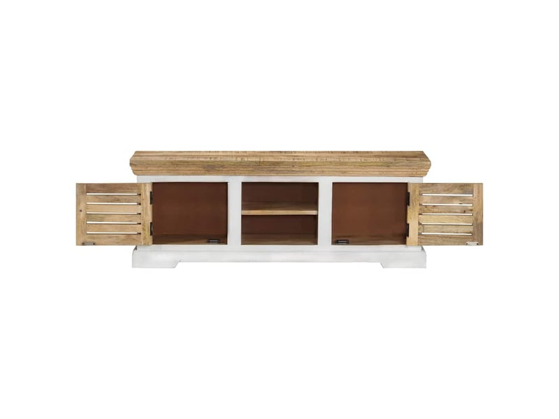  Meuble tv - banc tv - meuble de rangement 110x30x40 cm bois massif de manguier  - Conforama C
