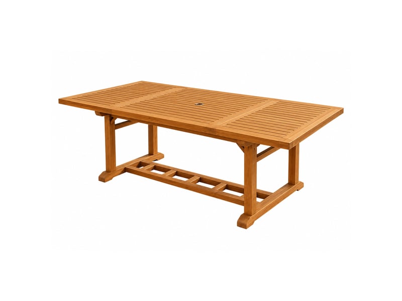  Table en teck rectangulaire extensible 170 cm  - Conforama A