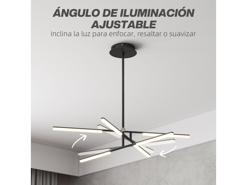  Plafonnier led moderne ø100x79 cm avec abat-jour en acrylique, angle d'éclairage réglable pour salon, chambre ou cuisine  - Conforama D