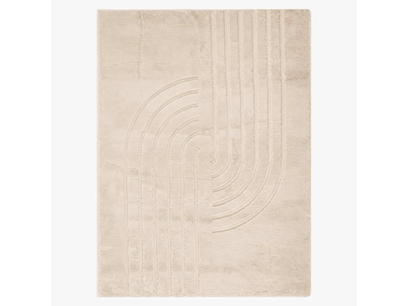  Tapis en tissu doux à motif en relief beige - 160x230 cm  - Conforama B