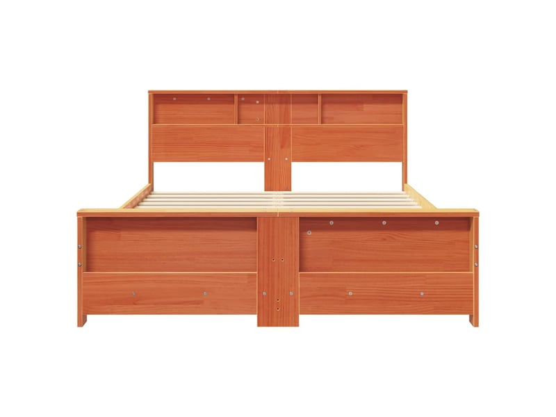  Lit double- lit adulte -  cadre de lit avec étagère brun  140 x 200 cm pin massif  - Conforama D