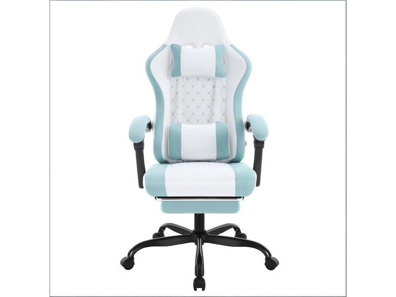  Fauteuil de bureau gaming massant en tissu mesh bleu et blanc 70x70x127 cm T5828P490224 - Conforama A