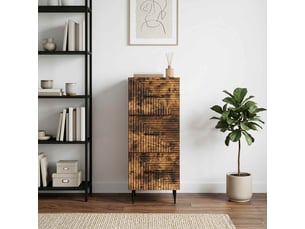 Armoire de rangement bureau, armoire à tiroirs chêne fumé 33 x 34,5 x 89,5 cm