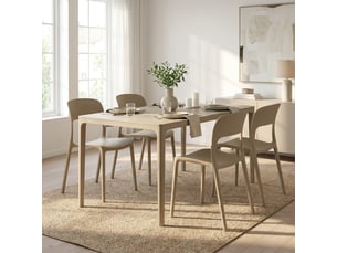 Lot de 2 chaises de salle à manger empilables numana - beige