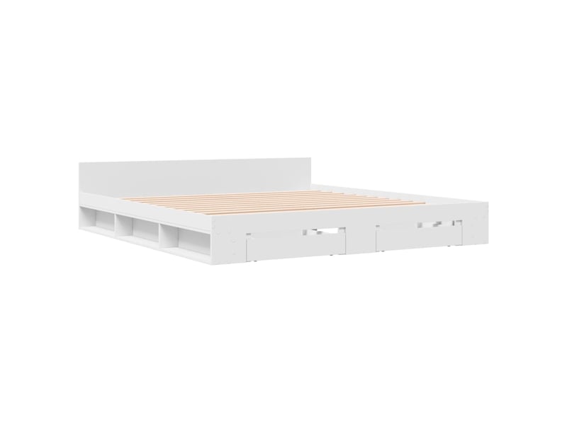 Lit double- lit adulte -  cadre de lit avec tiroirs sans matelas blanc 180x200 cm  - Conforama B