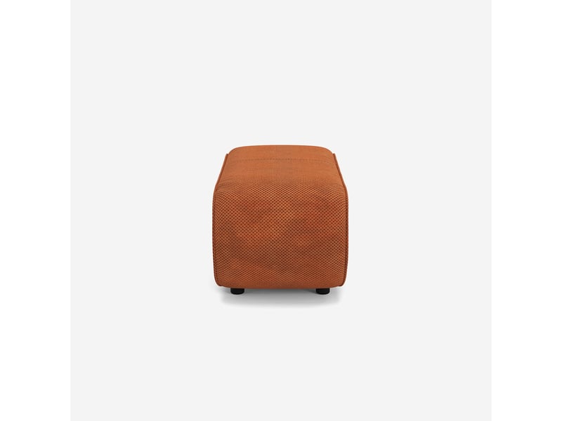 Pouf repose-pieds modulable en velours pour salon moderne gardena - orange foncé - Conforama C