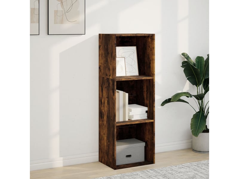  Bibliothèque, étagère de rangement chêne fumé 40x30x114 cm bois d'ingénierie  - Conforama C