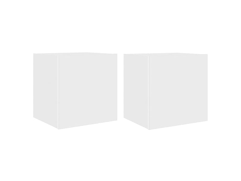 Lot de 2 meuble tv mural avec lumières led blanc 40,5x35x40 cm - Conforama A