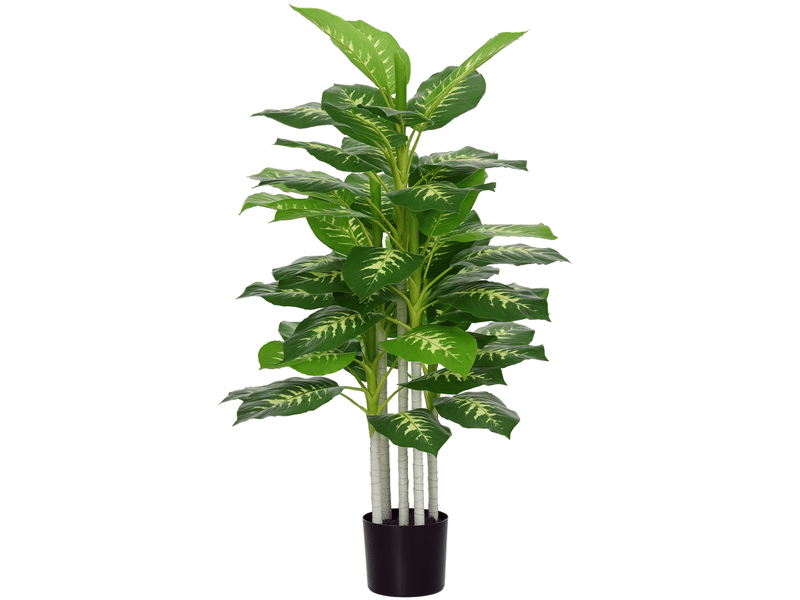  Plante artificielle calathea 53 feuilles pot ciment noir 17x17x120 cm  - Conforama A