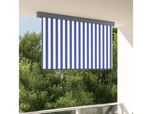 Store enrouleur, store à rouleau bleu et blanc 180 x 250 cm tissu et aluminium cf44957