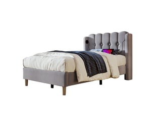 Lit coffre 140x200 cm <strong></strong>  <strong></strong> coloris gris