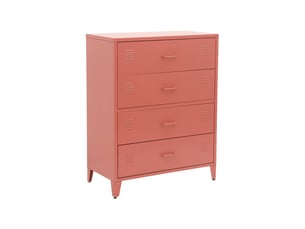 Commode 4 tiroir(s)      coloris rouge largeur 101 cm