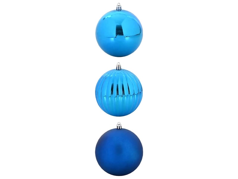  Ensemble de boules de noël xxl 3 pcs bleu ø 25 cm plastique  - Conforama A