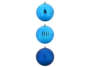 Ensemble de boules de noël xxl 3 pcs bleu ø 25 cm plastique