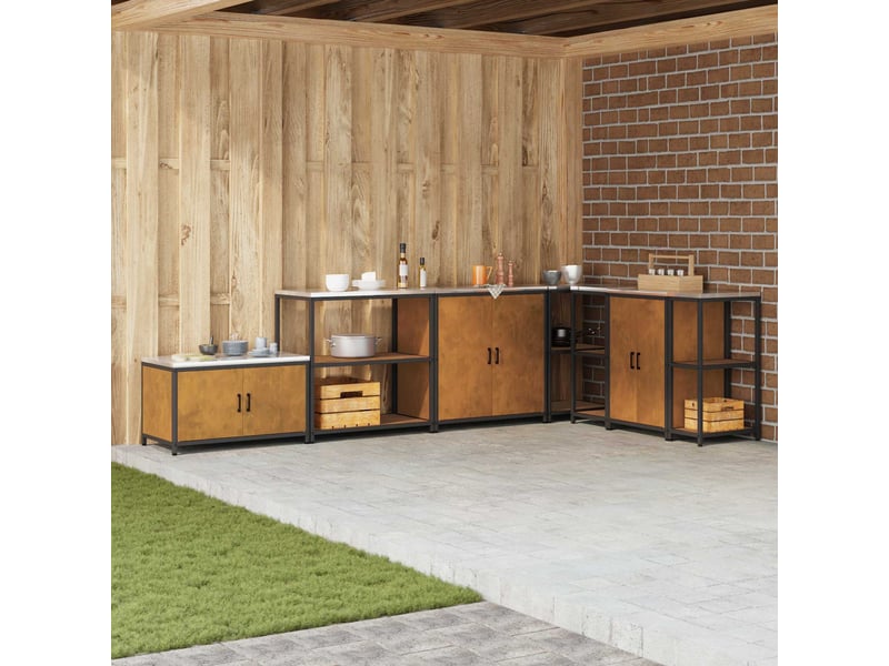  Étagère de cuisine, étagère de rangement hattem rouillé 90x50x92cm acier  - Conforama B