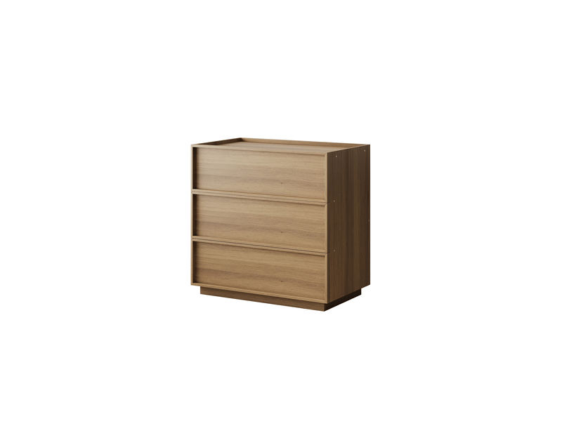  Commode 3 tiroirs sans poignée coloris chêne 80 x 48 x 78 cm W3180S00006 - Conforama B