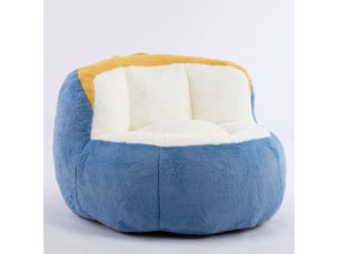 Fauteuil pouf géant 106x110x77 cm, sans montage, assise moelleuse, remplissage mousse, fausse fourrure, multicolore