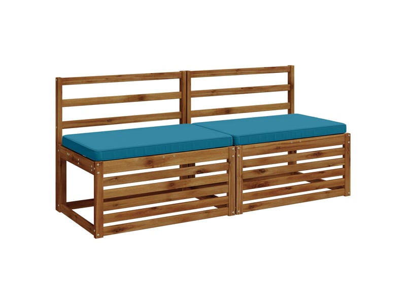  Lot de 2 coussins de banc, coussins d'assise vught 100 % polyester bleu clair cf57850  - Conforama C