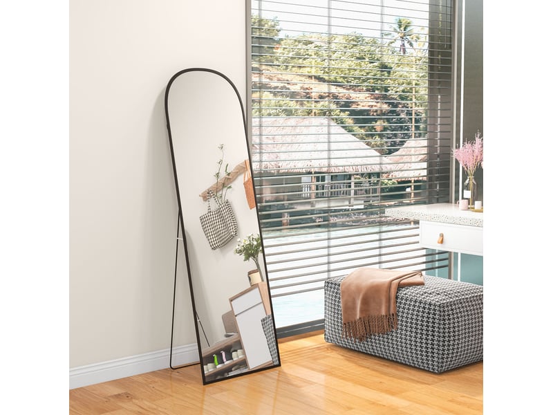  Miroir sur pied 50x161,5 cm cadre en métal noir  - Conforama B