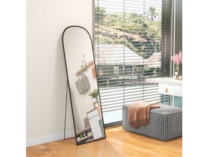Miroir sur pied 50x161,5 cm cadre en métal noir