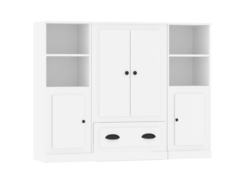  Buffets 3 pcs - bahut - meuble de rangement blanc bois d'ingénierie  - Conforama A