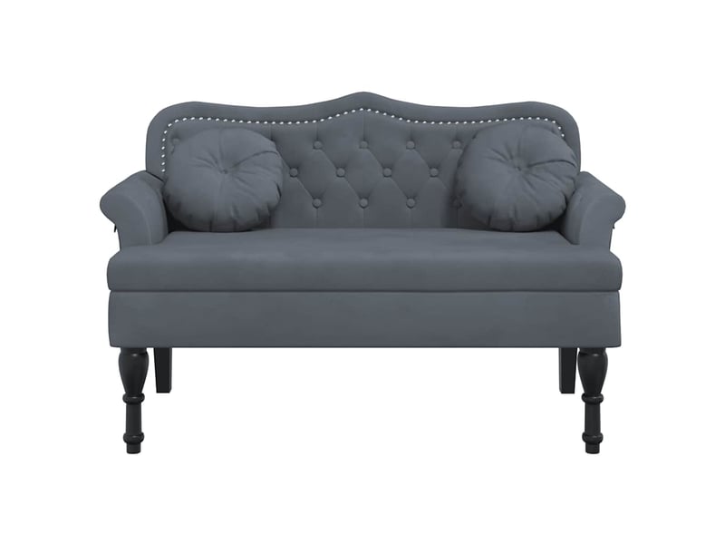  Banc salon, banc interieur avec coussins gris foncé 120,5x65x75 cm velours  - Conforama D