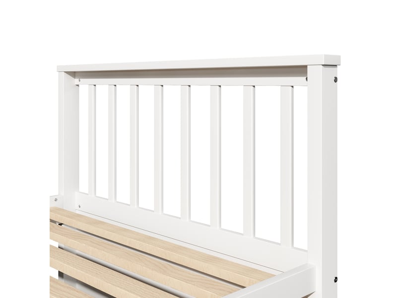  Lit gigogne 90x200 cm en bois massif blanc avec lit d'appoint 90x190 cm et 3 tiroirs  - Conforama W