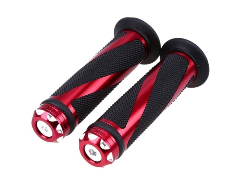  Universel poignée moto 1 paire universal 78 motorcycle caoutchouc guidon poignées (rouge)  - Conforama D