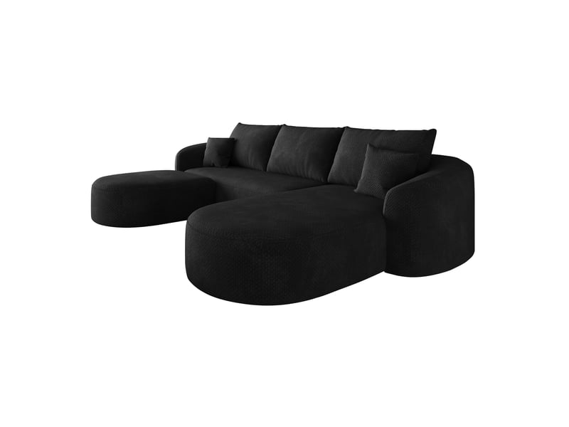 266 cm u-forme canapé d'angle - canapé modulaire boneless à compression - canapé noir en chenille - aucun montage nécessaire - Conforama A